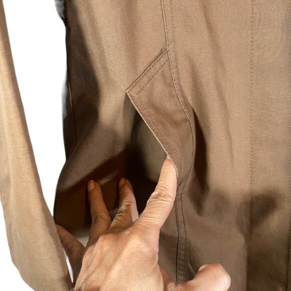 Talula Babaton Brown Cotton Collared Jacket Women Sz XS - Picture 3 of 10